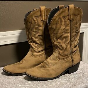 Unisex Tan Distressed Western Smoky Mountain Cowboy Boots W-8.5 M-7